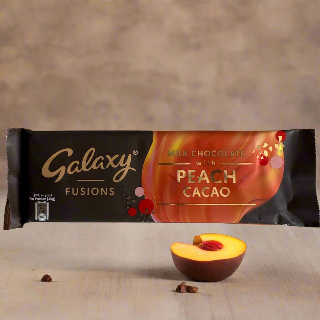 Galaxy Fusions milk chocolate with Peach Cacoa