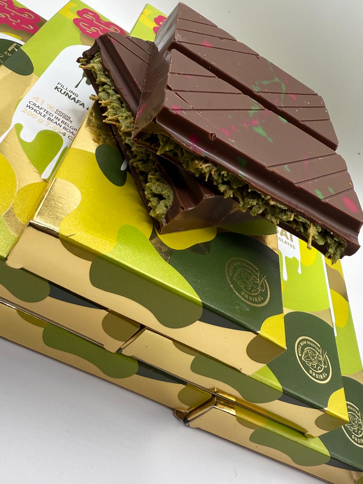 Pistachio Kanafa Chocolate Bar 200g
